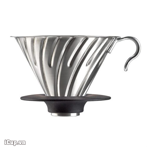 Phễu lọc cafe kim loại Hario Metal Sliver V60 2 cup