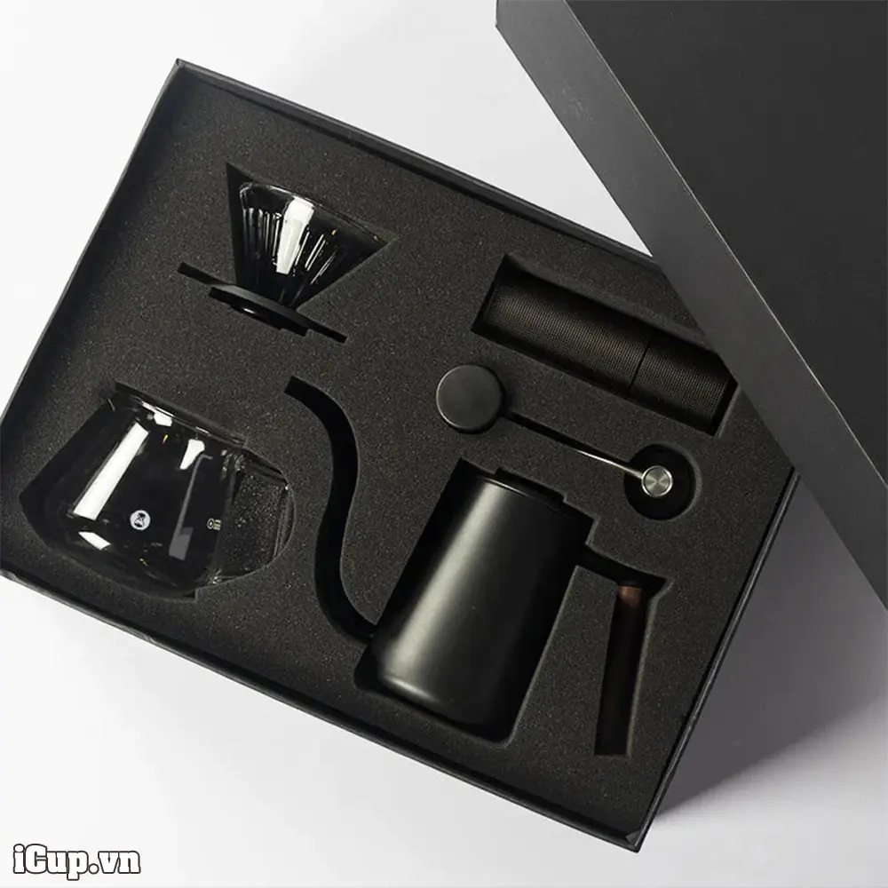 Hộp quà sang trọng của set pha cà phê pour over Timemore C3 series Hộp quà sang trọng của set pha cà phê pour over Timemore C3 series