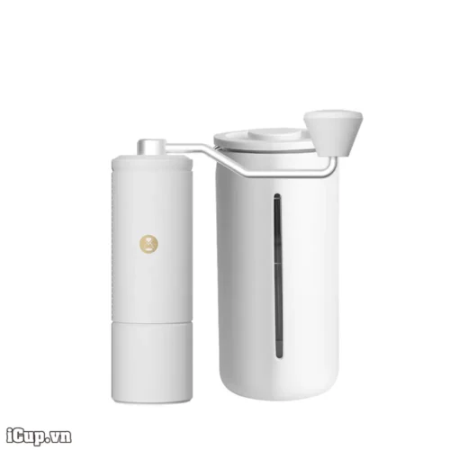 Combo frenchpress u trắng và máy xay timemore c5 trắng
