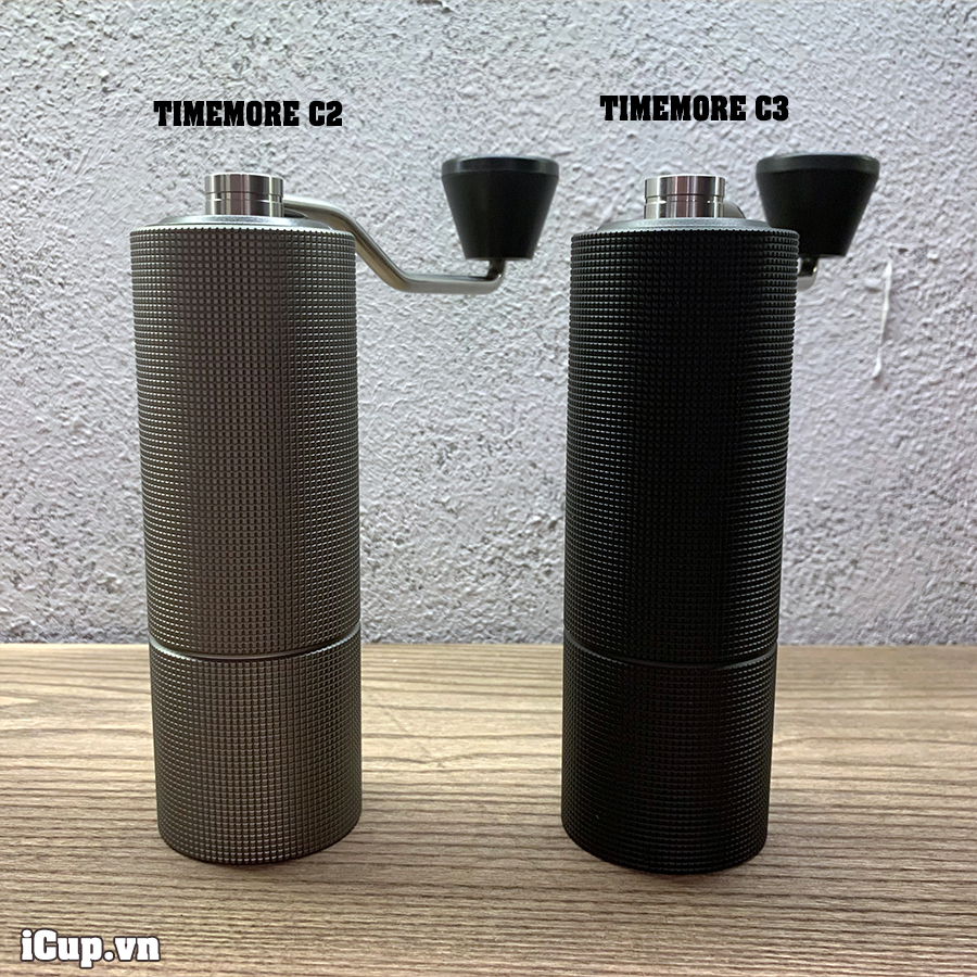 So sánh hình thức giữa máy xay cà phê tay Timemore C2 và C3