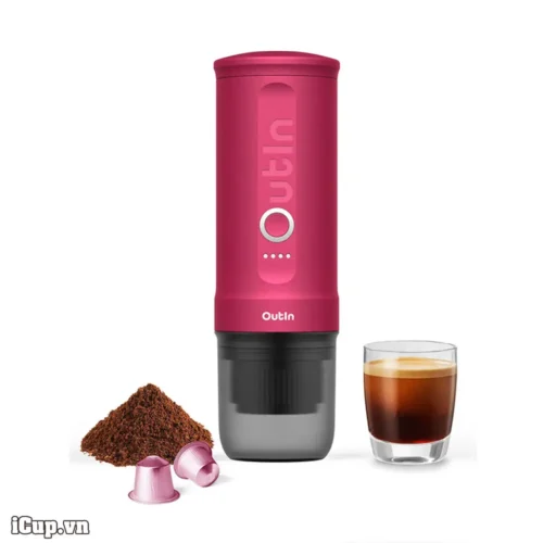 Nano Portable Espresso Machine (Crimson Red) | Máy pha espresso cầm tay chạy điện dùng được cả viên nén nespresso và cà phê bột