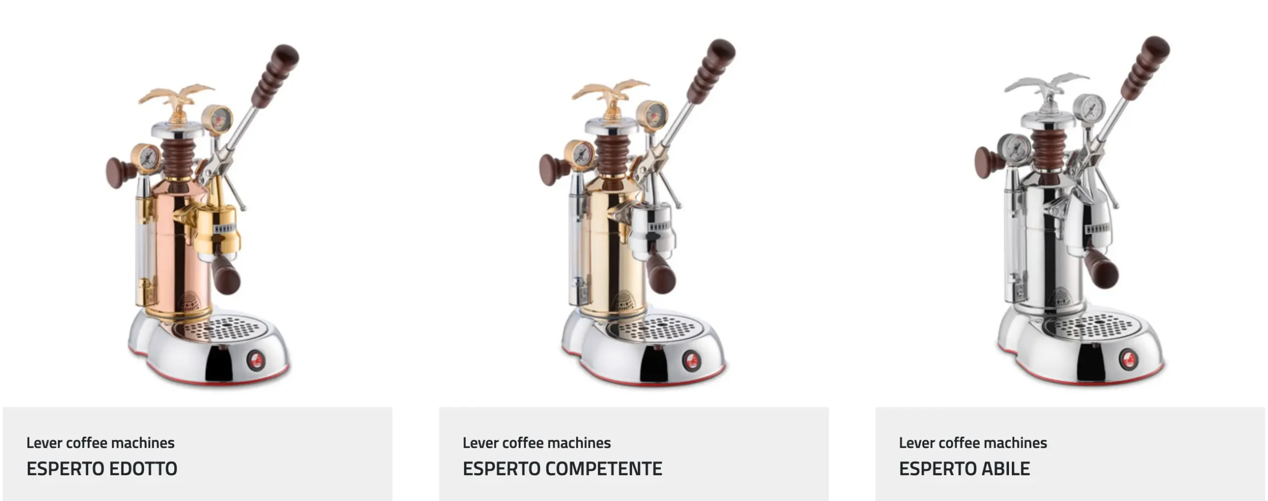 La Pavoni Esperto là dòng máy pha espresso dành cho chuyên gia với 3 loại Abile, Competente và Edotto