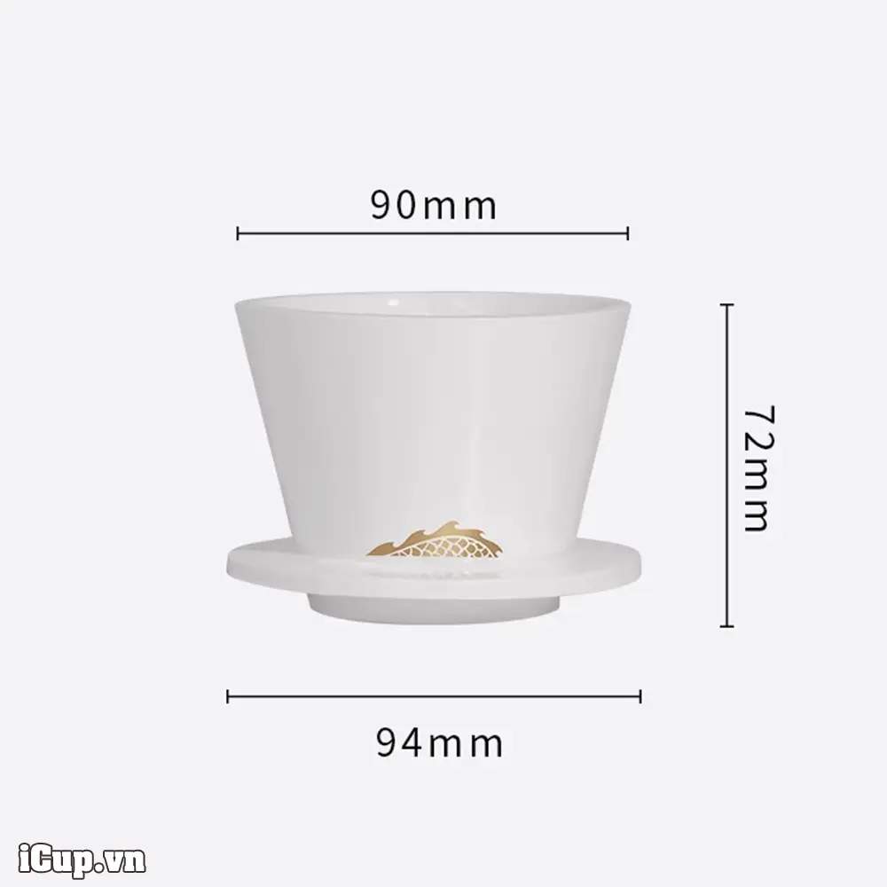 Kích thước phễu lọc sứ Timemore B75