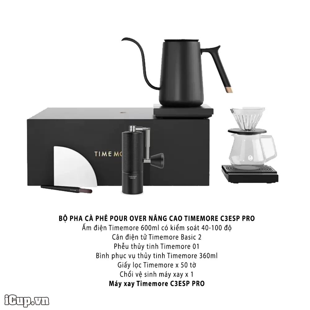 Bộ pha cà phê Timemore Pour Over nâng cao C3ESP PRO Bộ pha cà phê Timemore Pour Over nâng cao C3ESP PRO