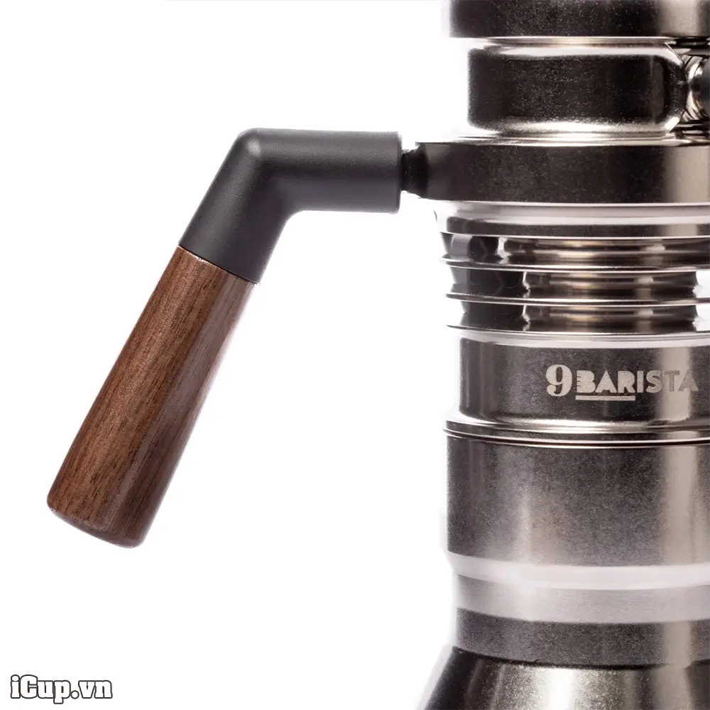 Phiên bản 9barista mk2 tiêu chuẩn vẫn sử dụng tay cầm gỗ óc chó Phiên bản 9barista mk2 tiêu chuẩn vẫn sử dụng tay cầm gỗ óc chó