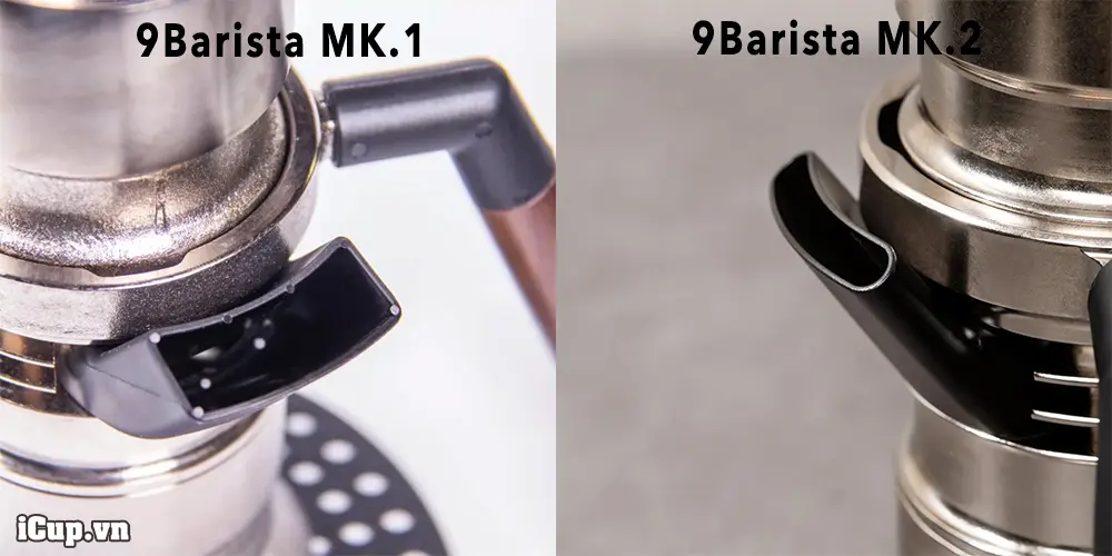 Vòi thoát hơi nước trên 9Barista Mk2 được làm bằng nhôm trong khi Mk1 làm bằng nhựa